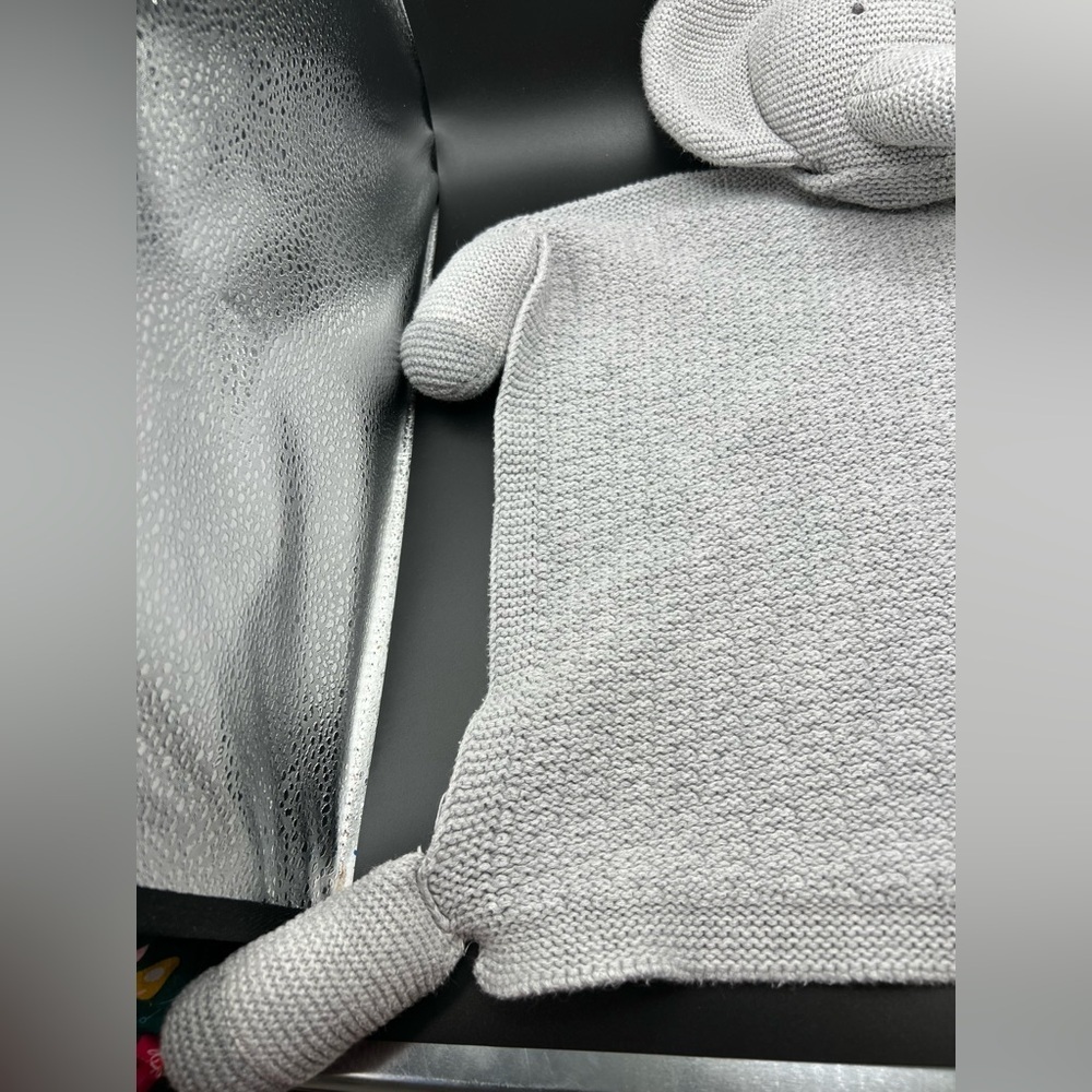 Mud Pie  Mudpie Knitted Gray Elephant Lovey Security Blanket - Picture 5 of 15
